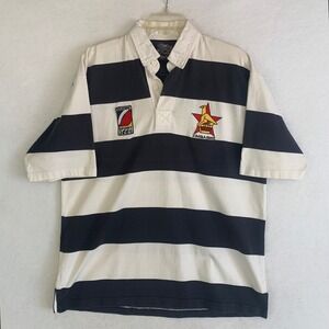 VTG Zimbabwe Rugby Jersey Shirt Men's M Navy White Striped Hong Kong 7s 2005